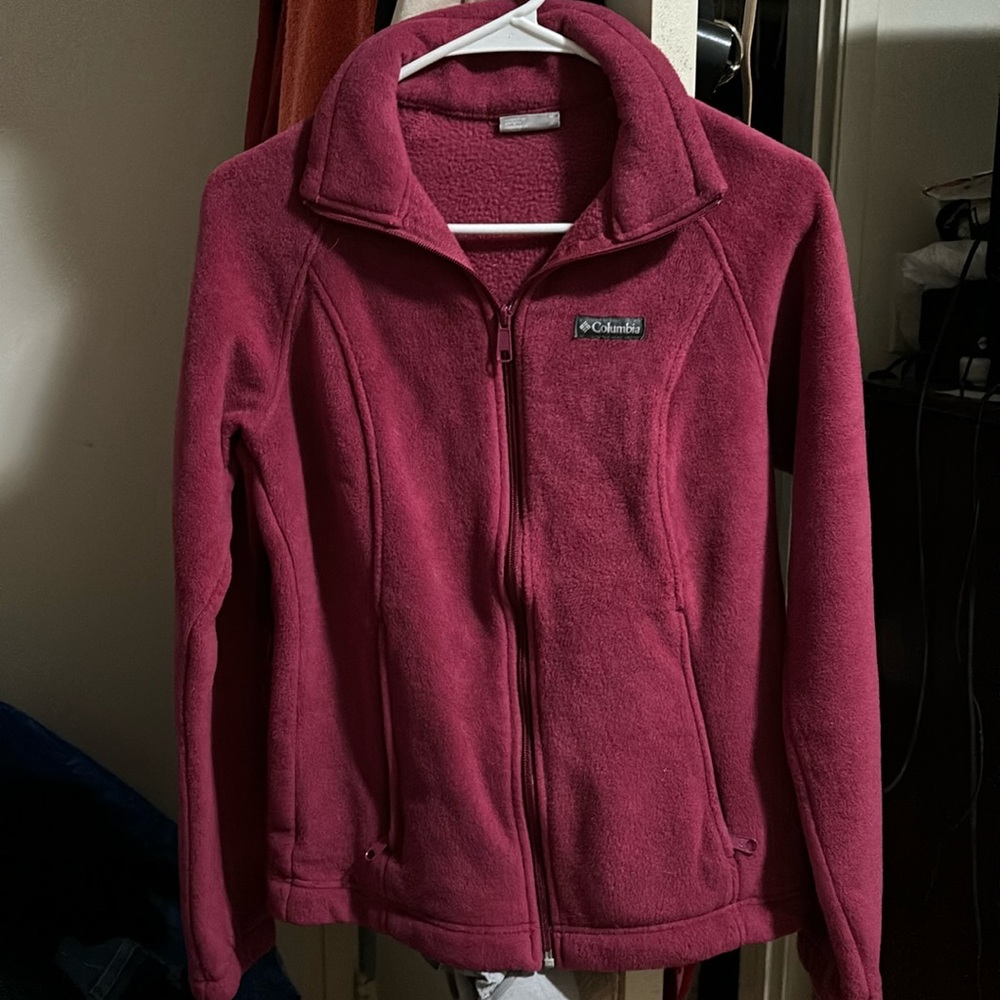 Columbia Magenta Full Zip Fleece Jacket Medium